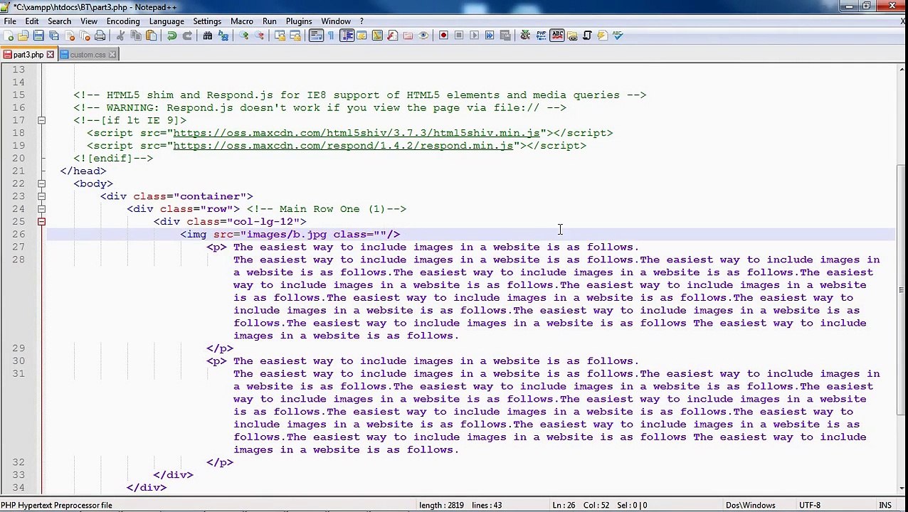 Part 8 Bootstrap Image Position Class
