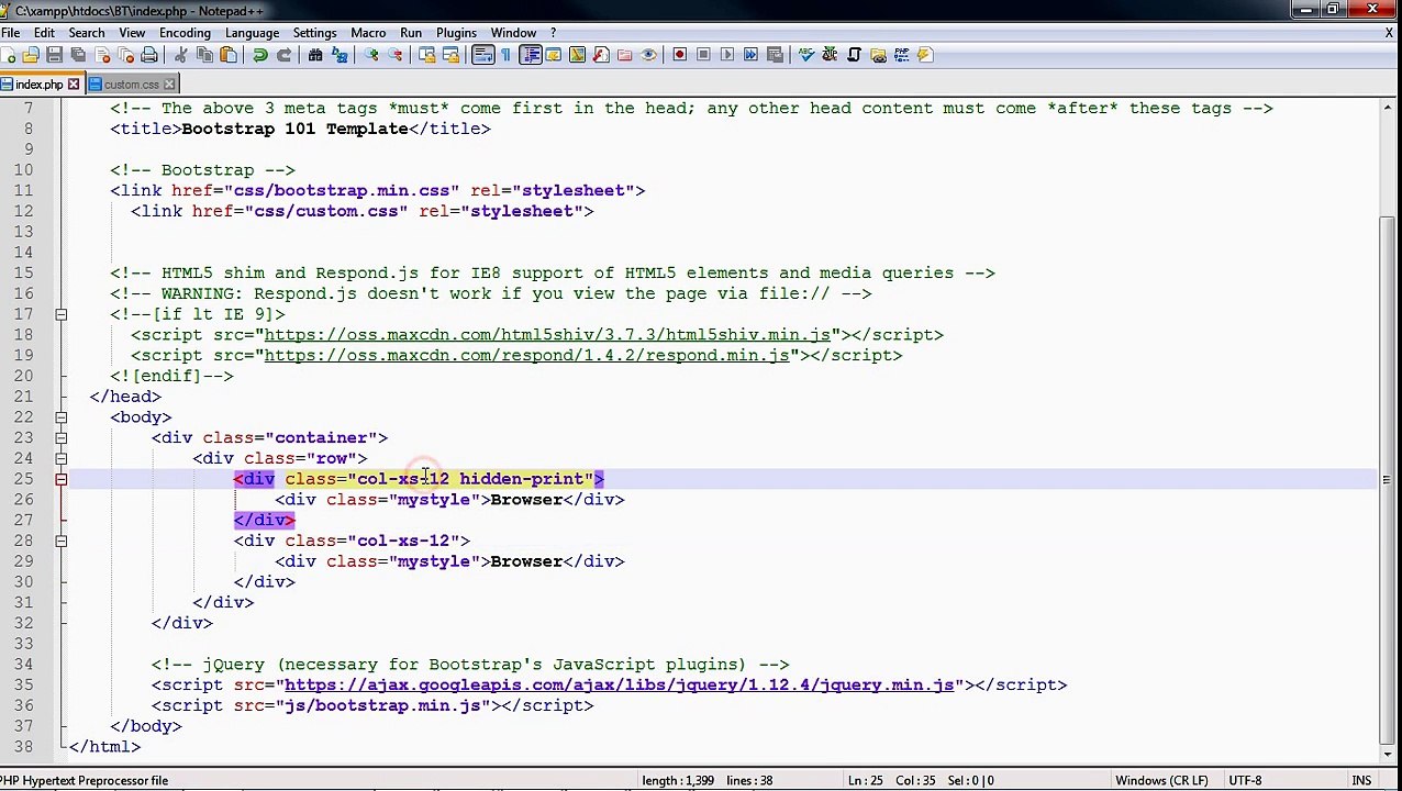 Part 11 - Bootstrap Print Classes in hindi
