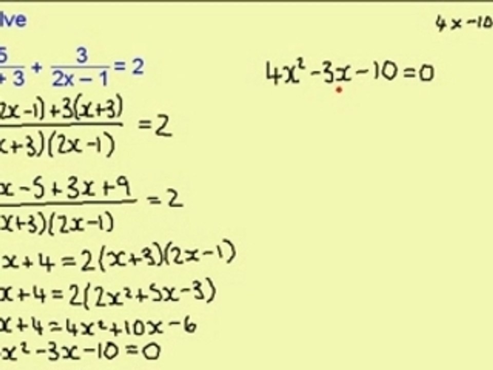 DIONIS __ 116 Solve Equations Involving Fractions