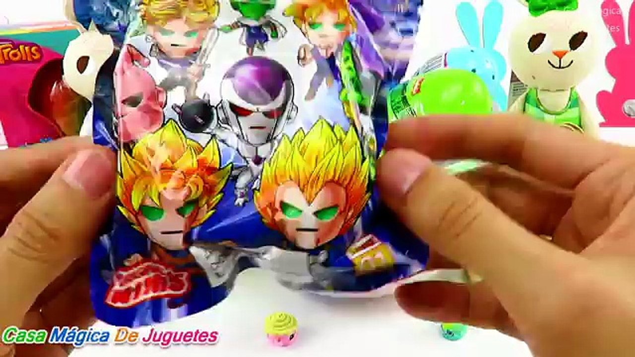 Huevo Sorpresa Gigante de Huevos Sorpresas de Dragon Ball + Hex Bugs Nano + Shopkins y Más