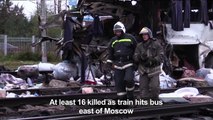 At least 16 killed in Russian train-bus collision