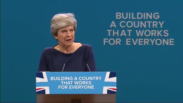 Set Falls Apart During Theresa May's Conference Speech