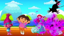 Wrong Hair Spray Learn Colors Trolls Dora the Explorer Disney Princesses Finger Family Nursery Song