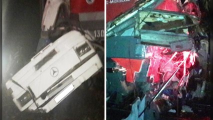 러시아 중부에서 열차·버스 충돌..."최소 16명 사망" / YTN