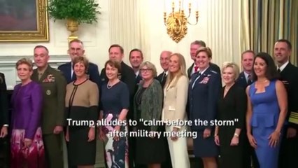 Trump stirs pot with 'calm before the storm' line at military dinner