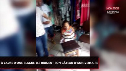 A cause d'une blague, ils ruinent le gâteau d'anniversaire de cette grand-mère (Vidéo)