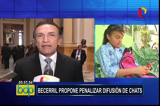 Congresista Héctor Becerril propone penalizar difusión de chats