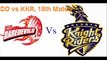 DD vs KKR, 18th Match - IPL Live Score, Commentary