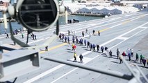 Amazing President Trump Marine One Land on Future Aircraft Carrier USS Gerald R. Ford (CVN 78)