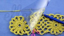 Рюш из мотивов крючком. Безотрывное вязание. How to crochet a-line motifs.
