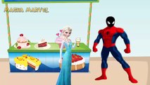 Black Spiderman giving ice cream to Masha Venom and Elsa, PJ Masks Catboy Owlette and Dora Masha and