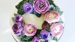 HOT CAKE TRENDS 2016! Buttercream English Roses Flower Wreath cake - How to make by Olga Zaytseva