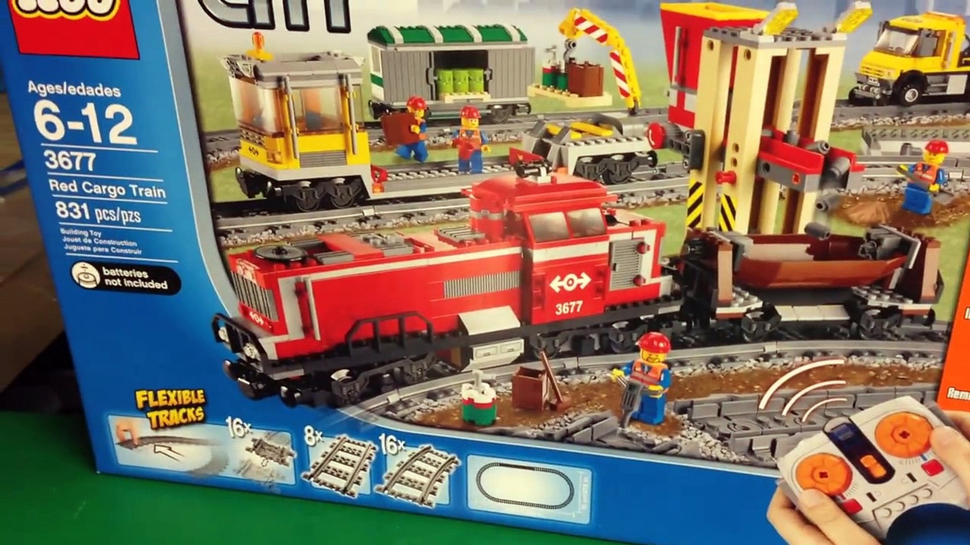 lego red cargo train