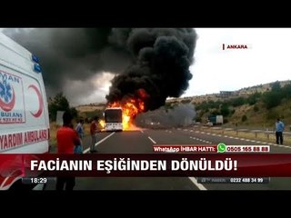 Yolcu Otobüsü Cayır Cayır Yandı - 7 Ağustos 2017