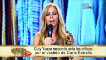 Cuty Ycaza responde ante las críticas por el vestido de Carla Estrella
