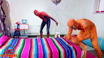 Joker STEALS Minion! Spiderman Crying BABY w/ Hulk Orange Spiderman in Real Life