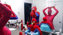 Spiderman VS Pink Spidergirl Jump Contest!!! Funny Superhero Movie in Real Life :) & Spiderman Twins
