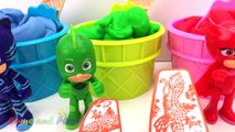 PJ Masks Play Doh Ice Cream Surprise Toys Kinder Surprise Disney Cars Learn Colors Tayo Squishy