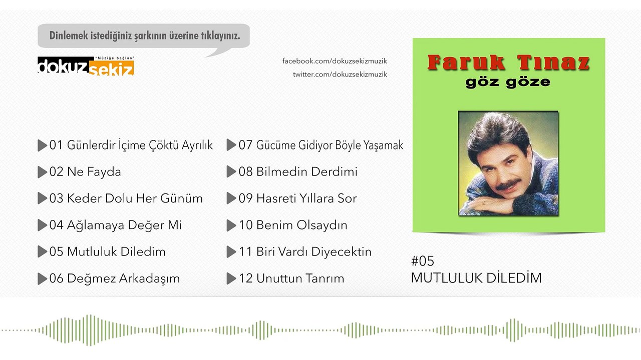 Faruk Tınaz - Mutluluk Diledim  (Official Audio)