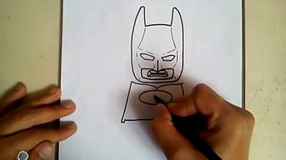 COMO DIBUJAR A BATMAN LEGO - LEGO MOVIE / how to draw batman lego - lego