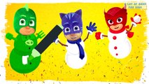 PJ Masks as Snowman Fun Coloring Pages | Learn Colors Learning Videos for Toddlers