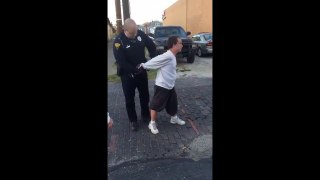 Drunk Miget try  to resist, cops knock him out...