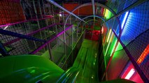 All the Green Slides at Andy's Lekland Örebro (indoor playground fun for kids)