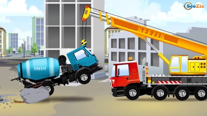 Tracteur, Camions. Construisons un tracteur. Dessin animés pour enfants en français