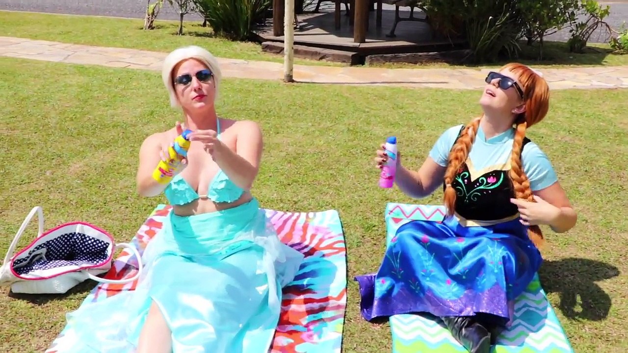 Spiderman vs Frozen Elsa BIKINI PRANK w/ Superman Anna Hulk Joker Girl