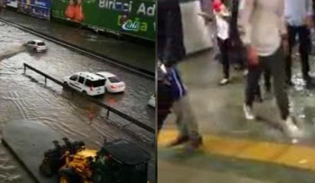 Metro durakları ve metrobüs yolları göle döndü