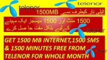 GET FREE TELENOR 1500 MB INTERNET,1500 MINUTES AND 1500 SMS