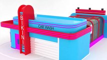 Learn Color for children Cars Wash for Kids, Street Vehicles Changing Colors Learning Videos Cars 3D