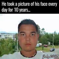 Il se prend en photo chaque jour pendant 10 ans
