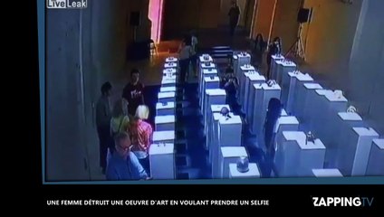 Une femme détruit une œuvre d’art en voulant prendre un selfie