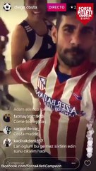Diego Costa tells Cesc Fabregas to "give Conte a hug" whilst wearing an Atletico shirt