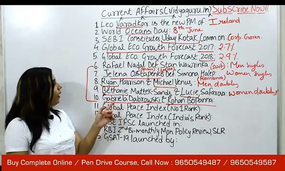 GK 2017 June Current Affairs for SSC CGL, Bank PO Preparation, CLAT, CDS & NDA in Hindi, English-IV