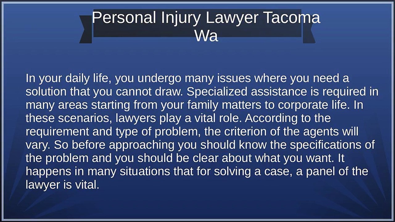 Personal Injury Lawyer Tacoma Wa