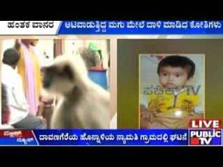 Honnāli: ಕೋತಿಗಳ ದಾಳಿಗೆ ಒಂದೂವರೆ ವರ್ಷದ ಮಗು ಸಾವು