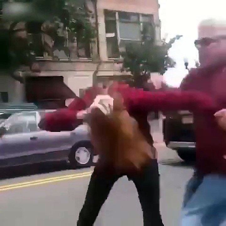 Il essaie de tuer le chien d'un homme pendant un road rage violent