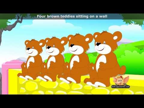 Five Brown Teddies - Nursery Rhyme with Lyrics and Sing Along