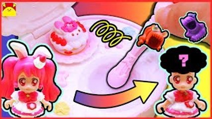 プリキュアアラモード★アニメおもちゃ★プリコーデドールとスイーツパクトで髪の毛変身★てさぐりボックス プリアラ マカロン ショコラ animation anpanman