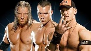 OMG John Cena vs Triple H vs Batista - Triple Threat - Superman vs Game vs the Animal - HD