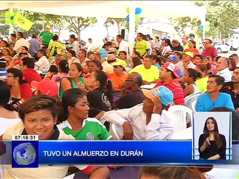 Vicepresidente Glas cumplió actividades en la Provincia del Guayas