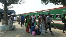 Ctittra Express Train of Bangladesh Railway Entering Jessore railway Station