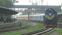 Kolkata bound Dhaka kolkata Maitree Express leaving Dhaka Airport Railway Station / Bangladesh End