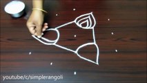 simple and easy rangoli designs with 5x3 dots, latest kolam designs, muggulu with dots
