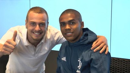 Douglas Costa meets Juventus fans
