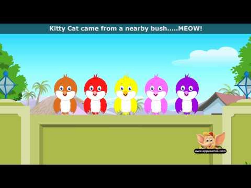 Five Little Birds - Nursery Rhyme with Lyrics and Sing Along