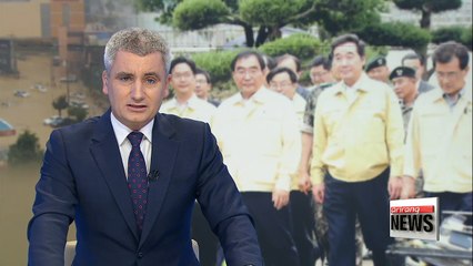 Prime Minister Lee Nak-yeon visits flood-stricken central Korea