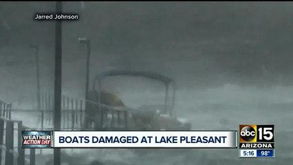 Storm rolls through Lake Pleasant damaging dock, boats